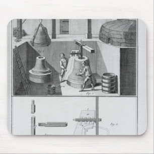 Casting bells, illustration from 'Encyclopaedia' Mouse Pad