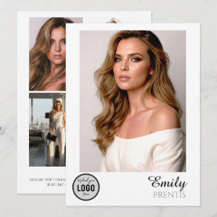Casting Call Comp Cards 5 Photos with Logo