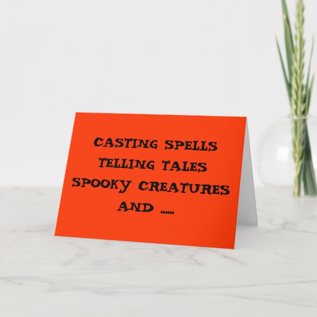 CASTING SPELL ROMANTICALLY ON HALLOWEEN CARD (Front)