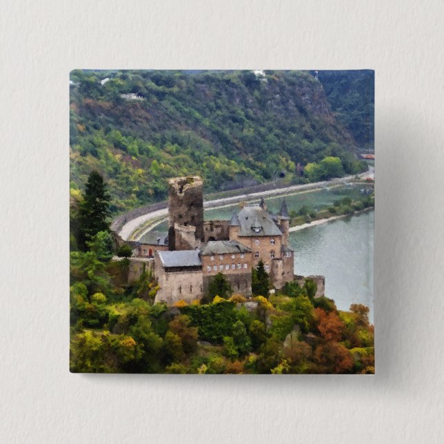 Castle 15 Cm Square Badge (Front)