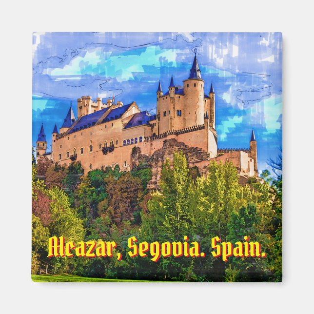 Castle Alcazar, Segovia, Spain. Magnet (Front)