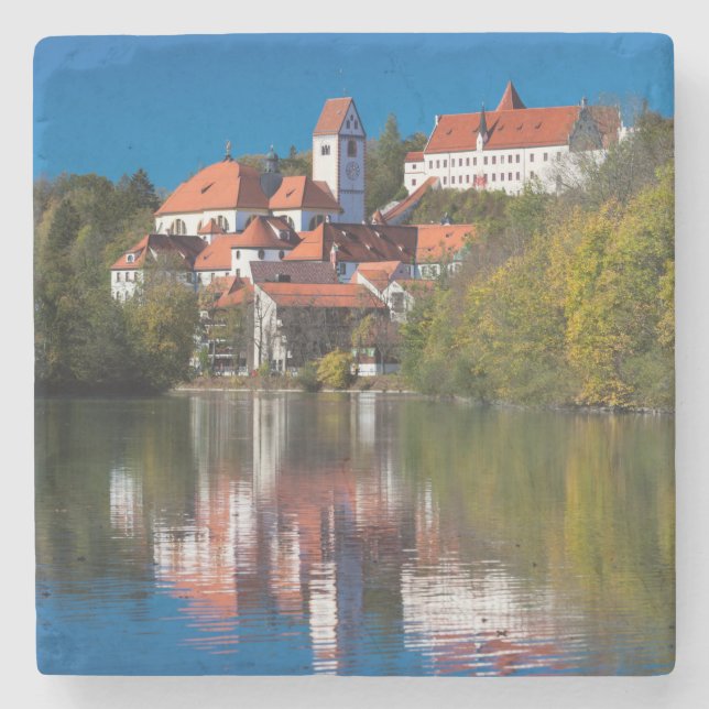 Castle and Abby by the River Stone Coaster (Front)