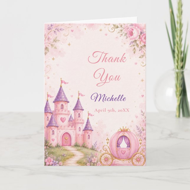 Castle and Carriage Thank you Card (Front)