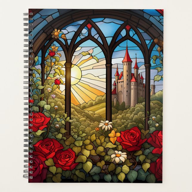 Castle and Roses Stained Glass Window Planner (Front)