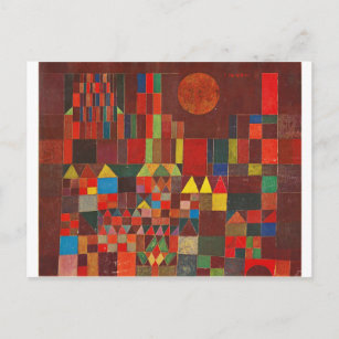 Castle and Sun, Paul Klee Expressionism Figurative Postcard