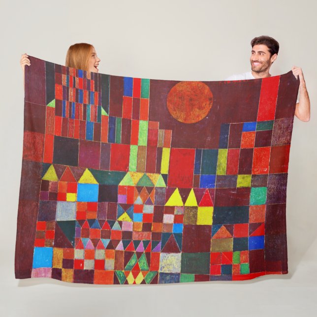 Castle and Sun, Paul Klee Fleece Blanket (In Situ)