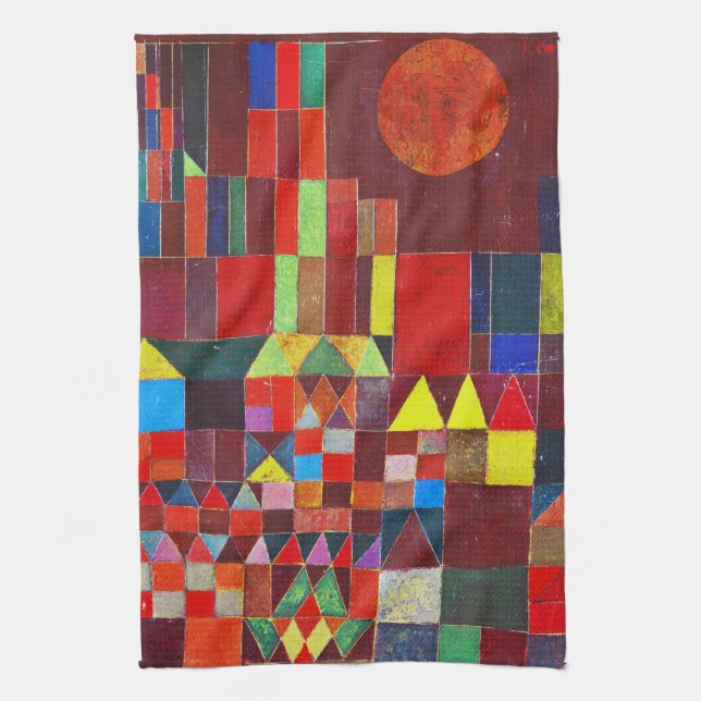 Castle and Sun, Paul Klee Tea Towel (Vertical)