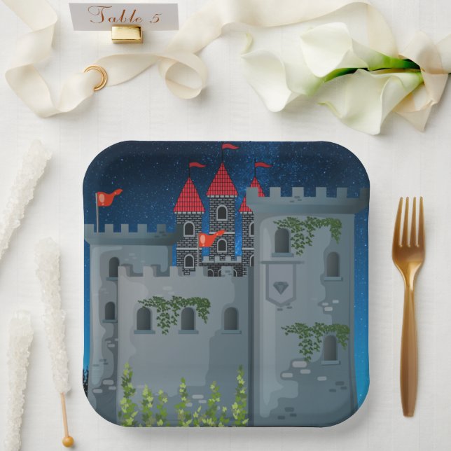 Castle at Night Paper Plate (Wedding)