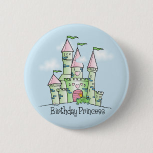 Castle Birthday Princess 6 Cm Round Badge