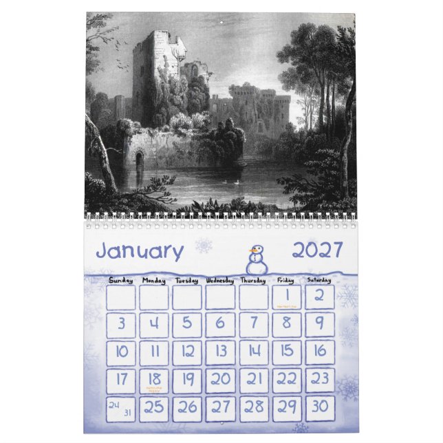 Castle Calender 3 Calendar (Jan 2027)