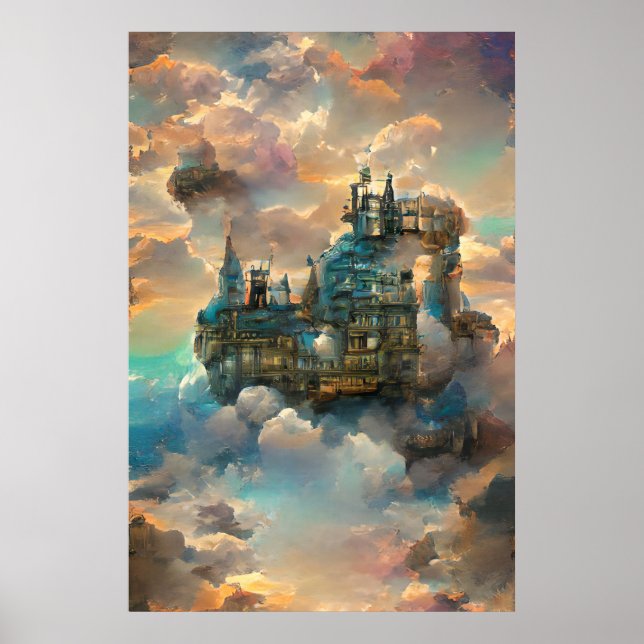 Castle, Cartoon Castle, Castle In Sky, Mediaeval  Poster (Front)