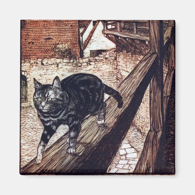 Castle Cat Rackham Illustration Magnet (Front)