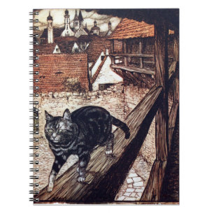 Castle Cat Rackham Illustration Spiral Notebook