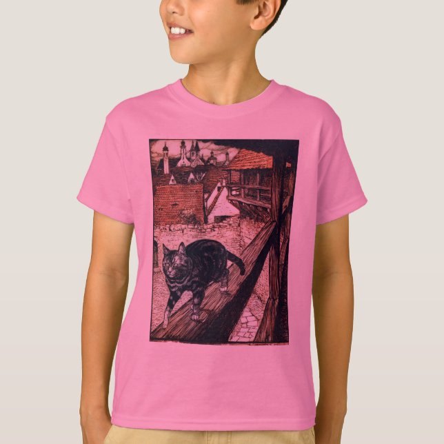 Castle Cat Rackham Illustration T-Shirt (Front)
