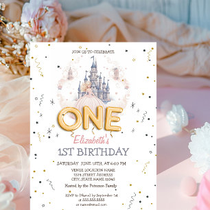 Castle Clouds Princess Fairytale 1st Birthday  Invitation