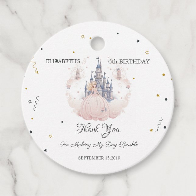 Castle Clouds Princess Fairytale Favour Tags (Front)