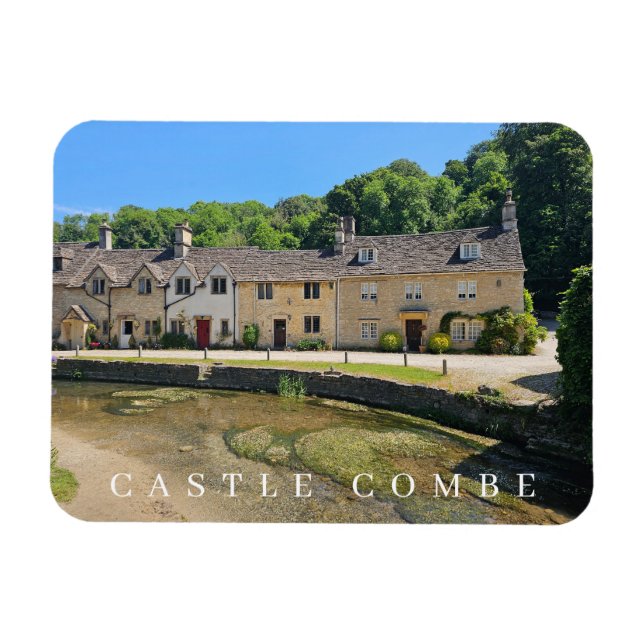 Castle Combe houses view fridge magnet (Horizontal)