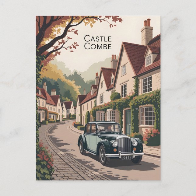 Castle Combe vintage Postcard (Front)
