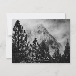 Castle Crags Moody Black and White Postcard