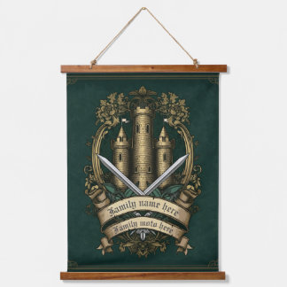 “Castle Crest of Honor” Customizable Hanging Tapestry