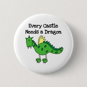 Castle Dragon 6 Cm Round Badge