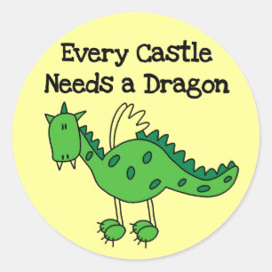 Castle Dragon Classic Round Sticker