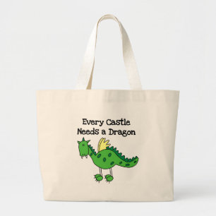 Castle Dragon Large Tote Bag