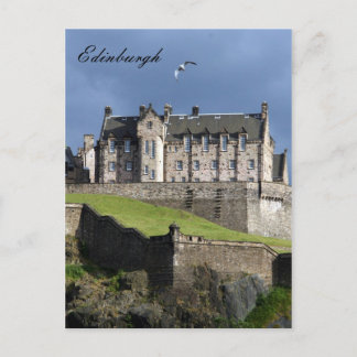 castle edinburgh bird postcard