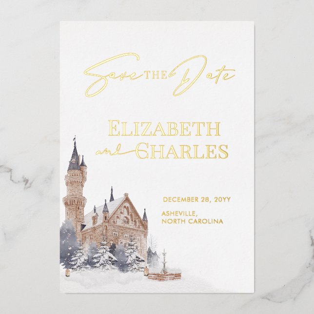 Castle English Manor Old Church Save The Date (Front)