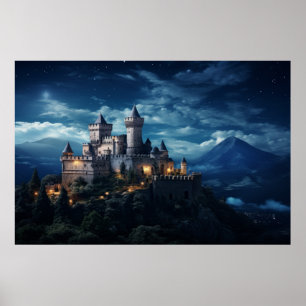 Castle Fortress Tranquil Peaceful Calm Poster