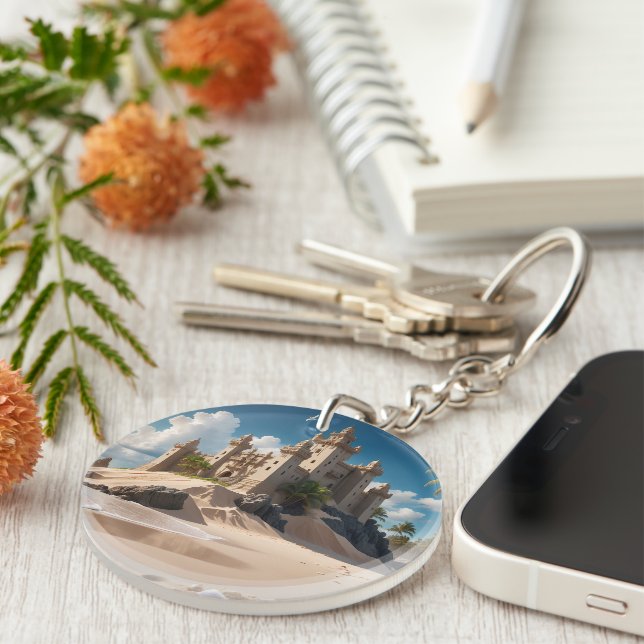 Castle from the Beach of Possibilities Key Ring (Front Right)