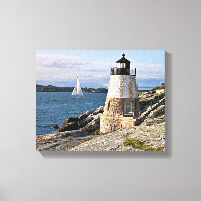 Castle Hill Lighthouse, Rhode Island Canvas Print (Front)