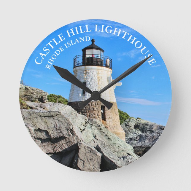 Castle Hill Lighthouse Rhode Island RI Wall  Clock (Front)