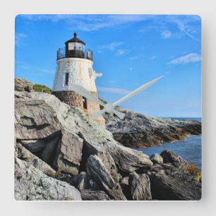 Castle Hill Lighthouse, Rhode Island Square Wall Clock