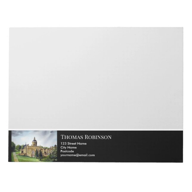 Castle Howard North Yorkshire Watercolor Painting Notepad (Front)
