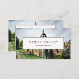 Castle Howard York England Watercolor Landscape Business Card