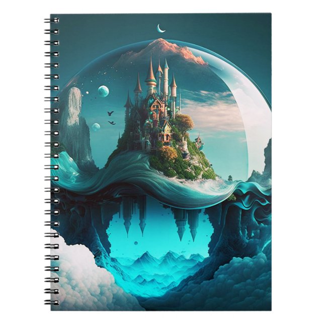 Castle In Crystal Ball Notebook (Front)