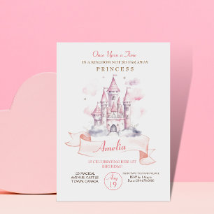 Castle Kingdom Princess 1st Birthday Party  Invitation