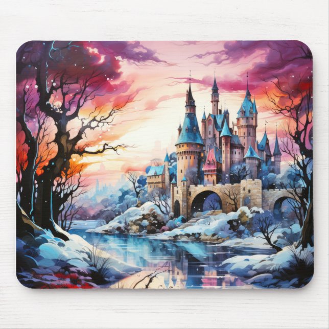 Castle Landscape Concept Abstract Colourful Scener Mouse Pad (Front)