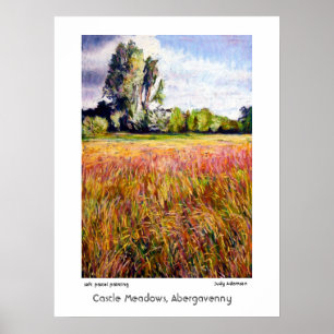 Castle Meadows, Abergavenny Print or Poster