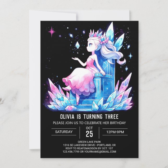 Castle Modern Princess Birthday Invitation (Front)