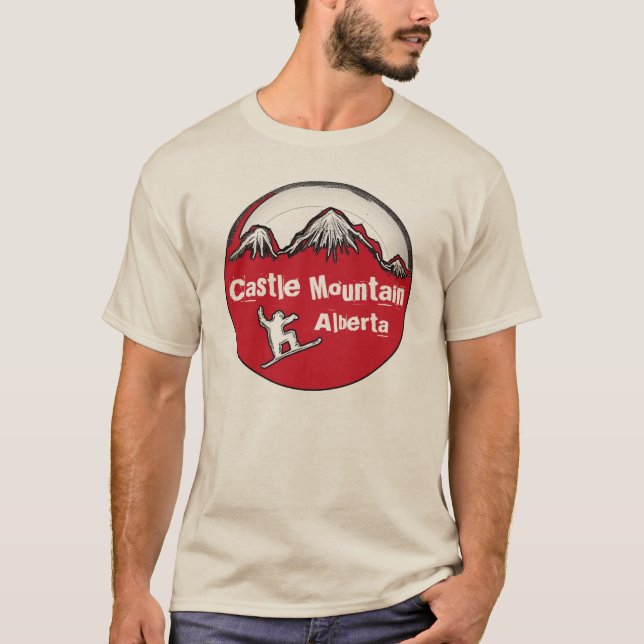 Castle Mountain Alberta Canada guys board tee (Front)