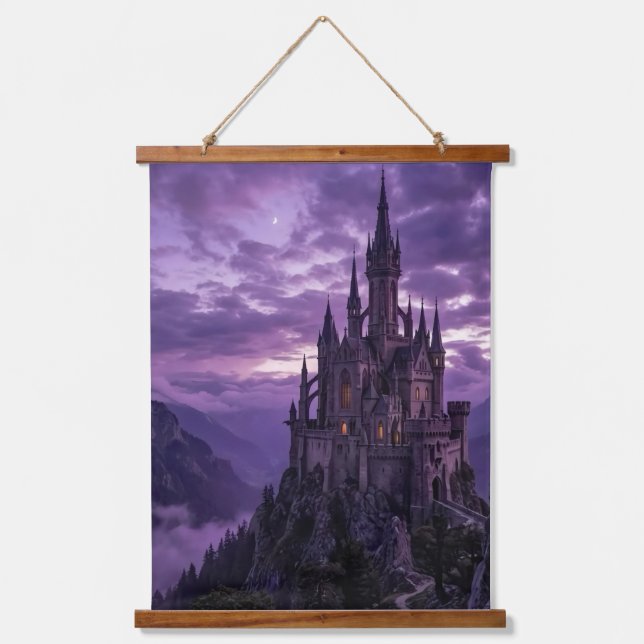 castle night wall hangging Tapestry (Front)