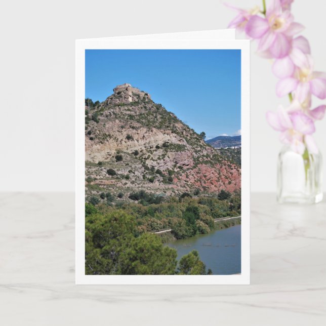 Castle of Old Domeño, Valencia, Spain Card (Orchid)