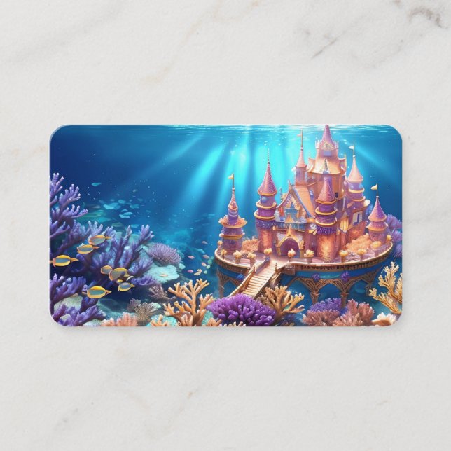 Castle of the Underwater Realm Bookmark Business Card (Front)