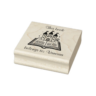 Castle on a Book - 'This Book Belongs To:' Rubber Stamp