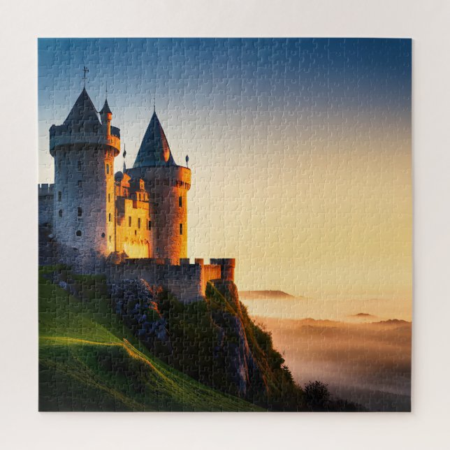 Castle On The Mountain In Mist Jigsaw Puzzle (Vertical)