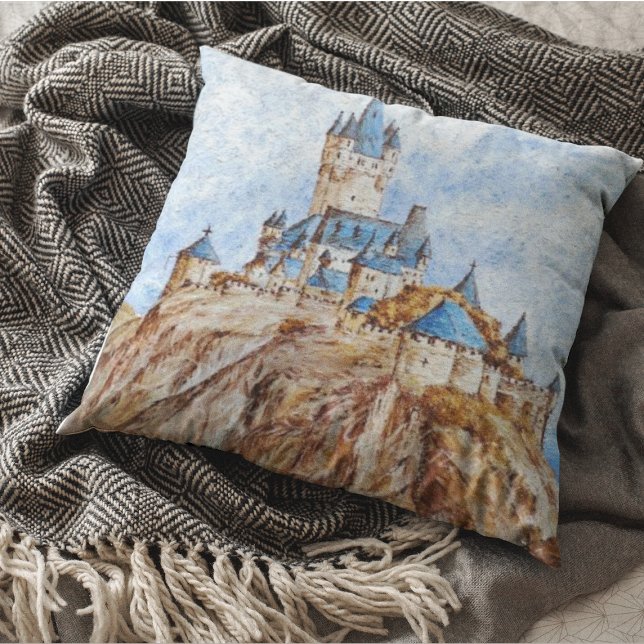 Castle on the River Rhine Cushion (Creator Uploaded)
