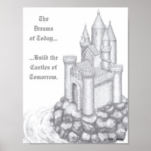 Castle on the Sea (with Customizable Text) Poster