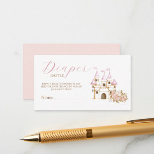 Castle Princess Baby Shower Diaper Raffle Enclosure Card